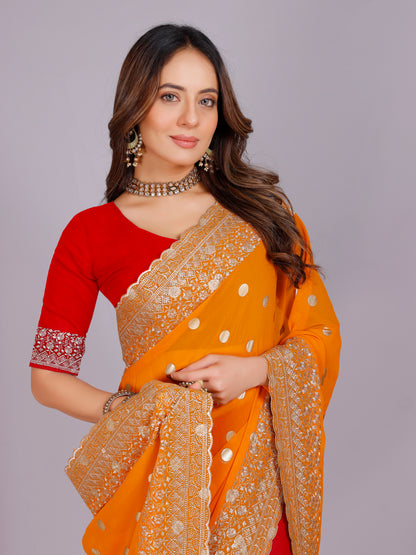Shalee Georgette Embroidery Saree
