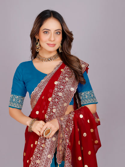Shalee Georgette Embroidery Saree
