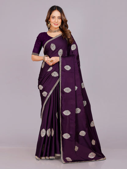 Dhwani Silk Embroidered Saree - Roop Darshan