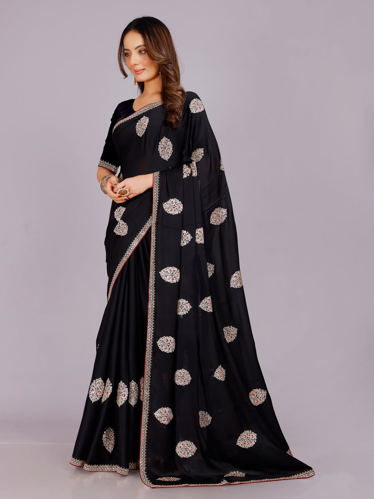 Dhwani Silk Embroidered Saree - Roop Darshan