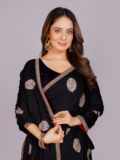 Dhwani Silk Embroidered Saree - Roop Darshan