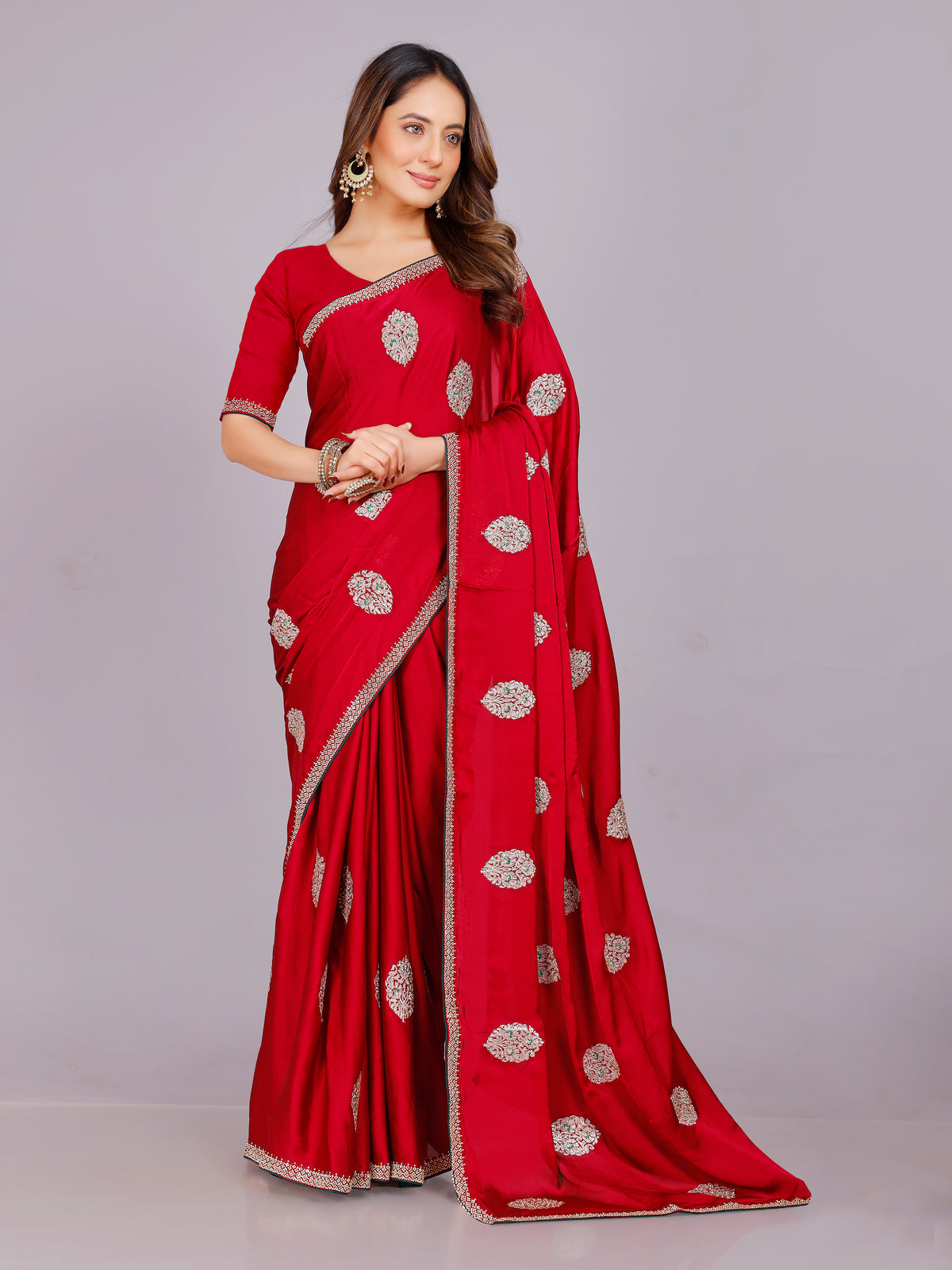 Dhwani Silk Embroidered Saree - Roop Darshan