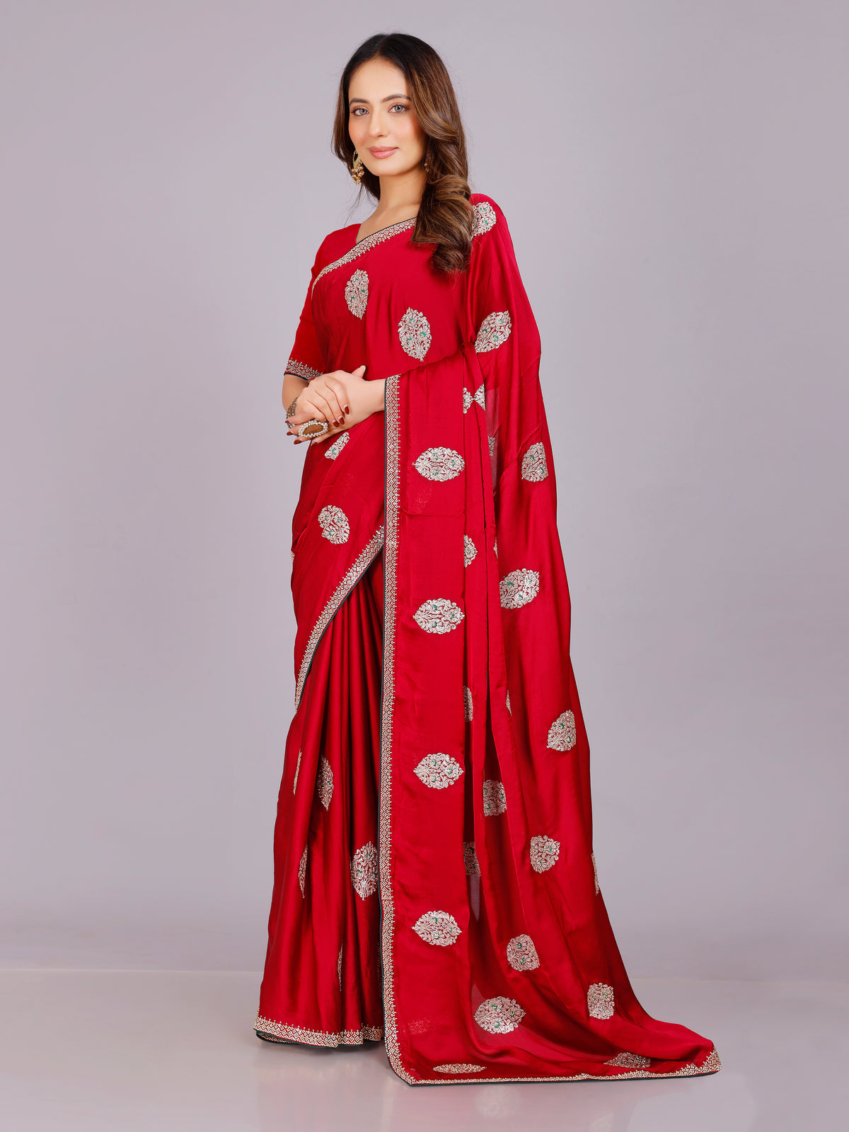 Dhwani Silk Embroidered Saree - Roop Darshan