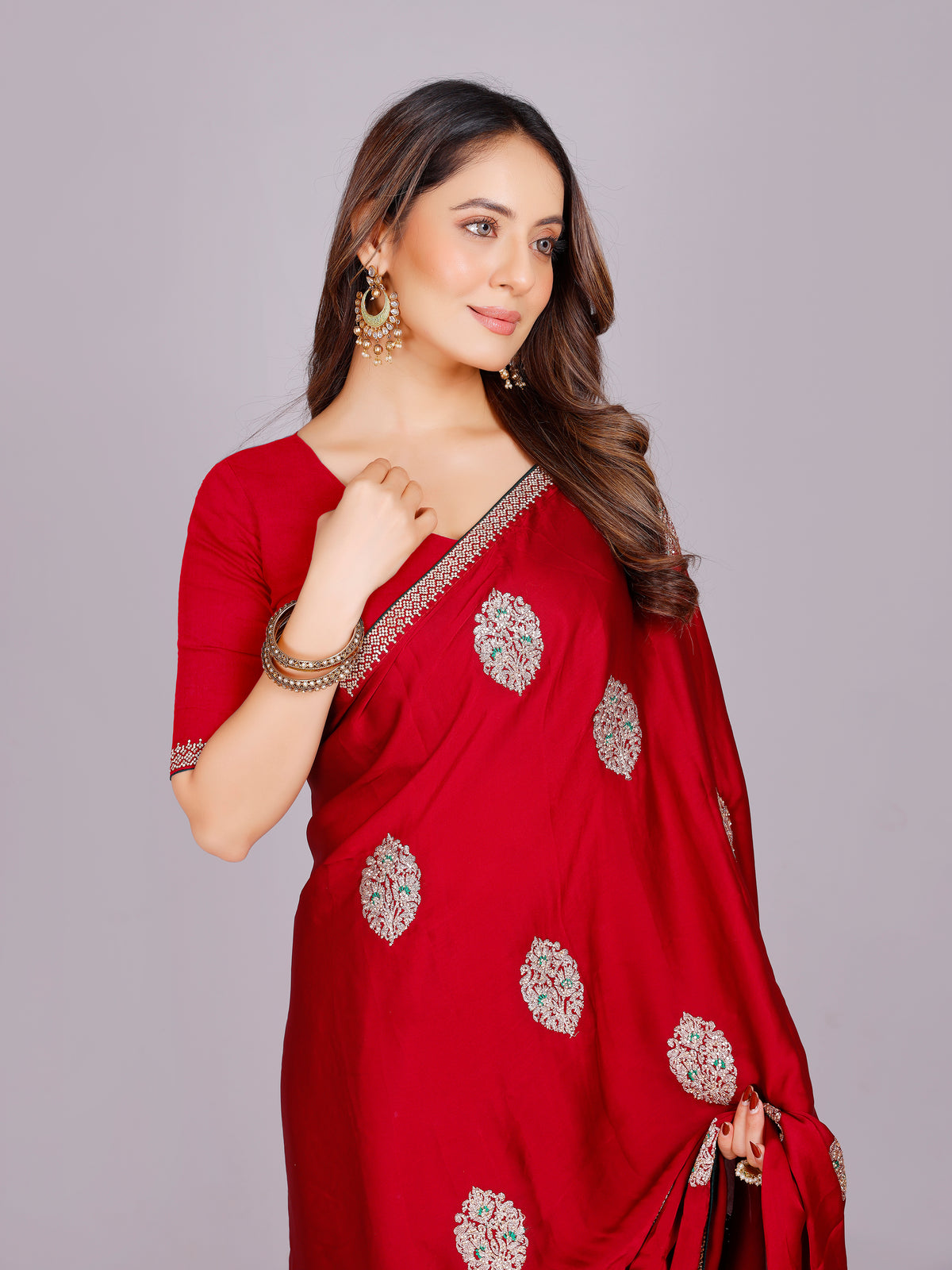 Dhwani Silk Embroidered Saree - Roop Darshan