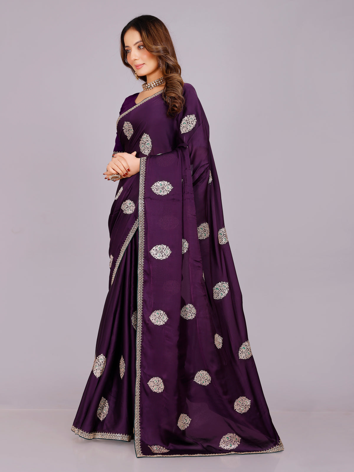 Dhwani Silk Embroidered Saree - Roop Darshan