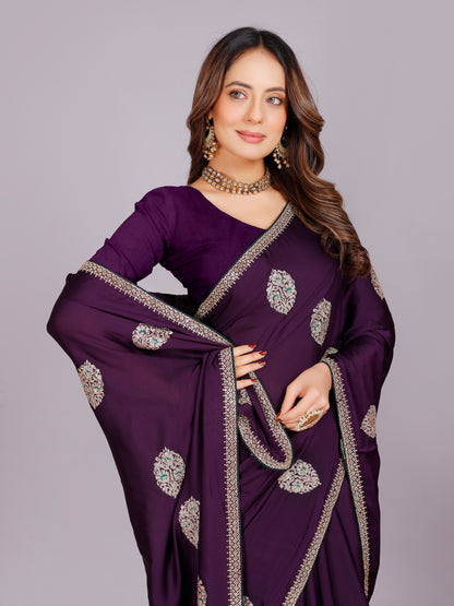 Dhwani Silk Embroidered Saree - Roop Darshan