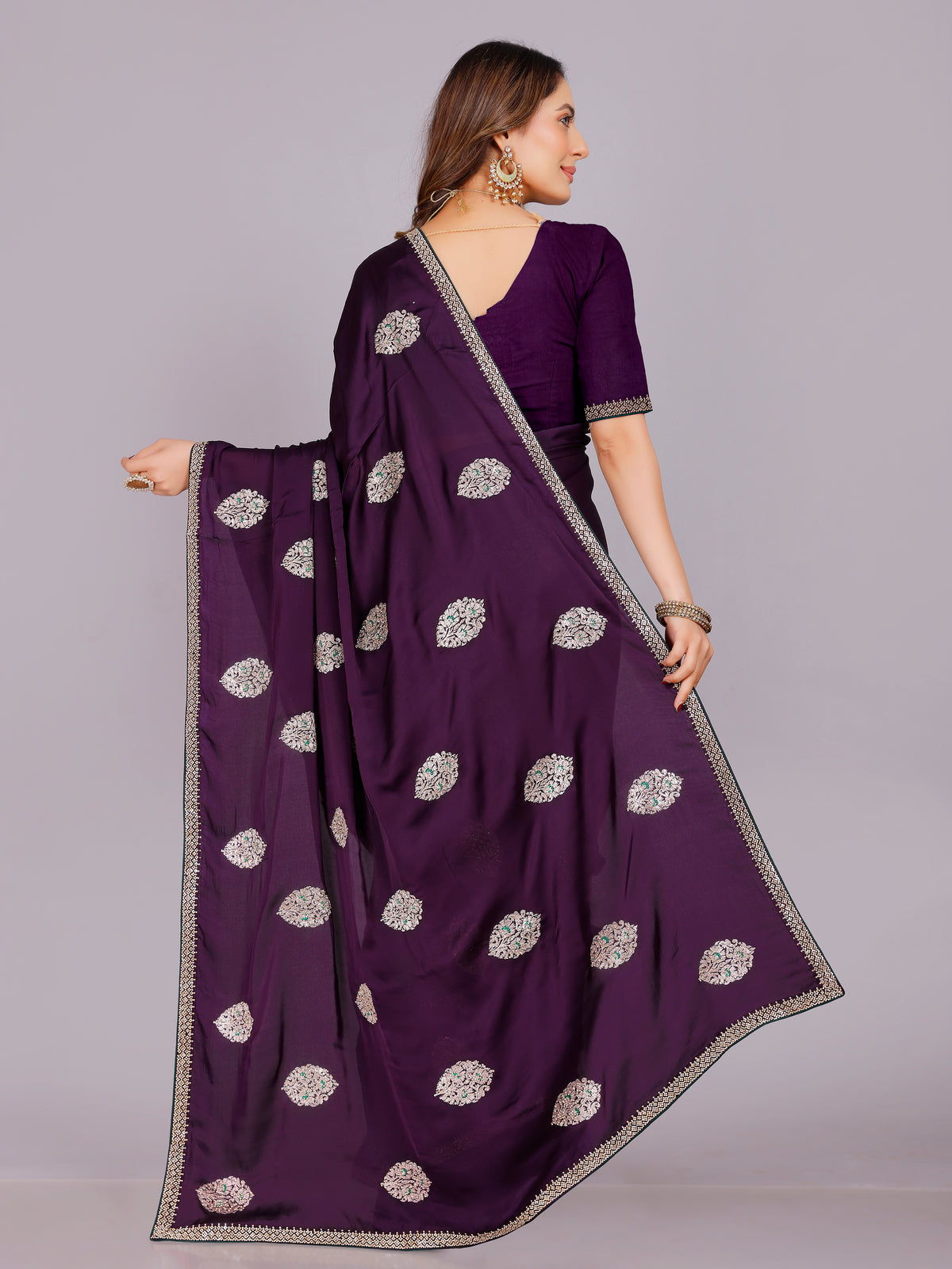 Dhwani Silk Embroidered Saree - Roop Darshan
