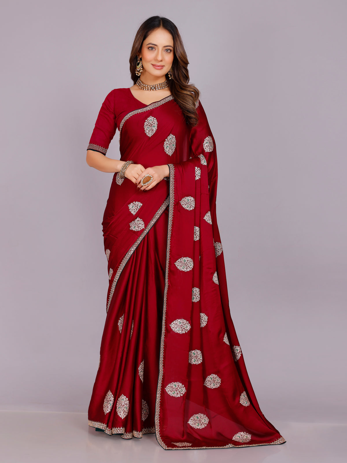Dhwani Silk Embroidered Saree - Roop Darshan