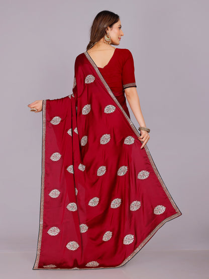 Dhwani Silk Embroidered Saree - Roop Darshan