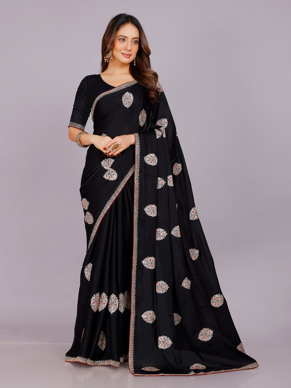 Dhwani Silk Embroidered Saree - Roop Darshan
