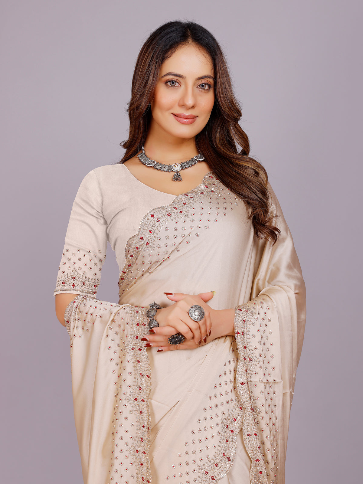 Lisha Gajji Satin Saree - Roop Darshan