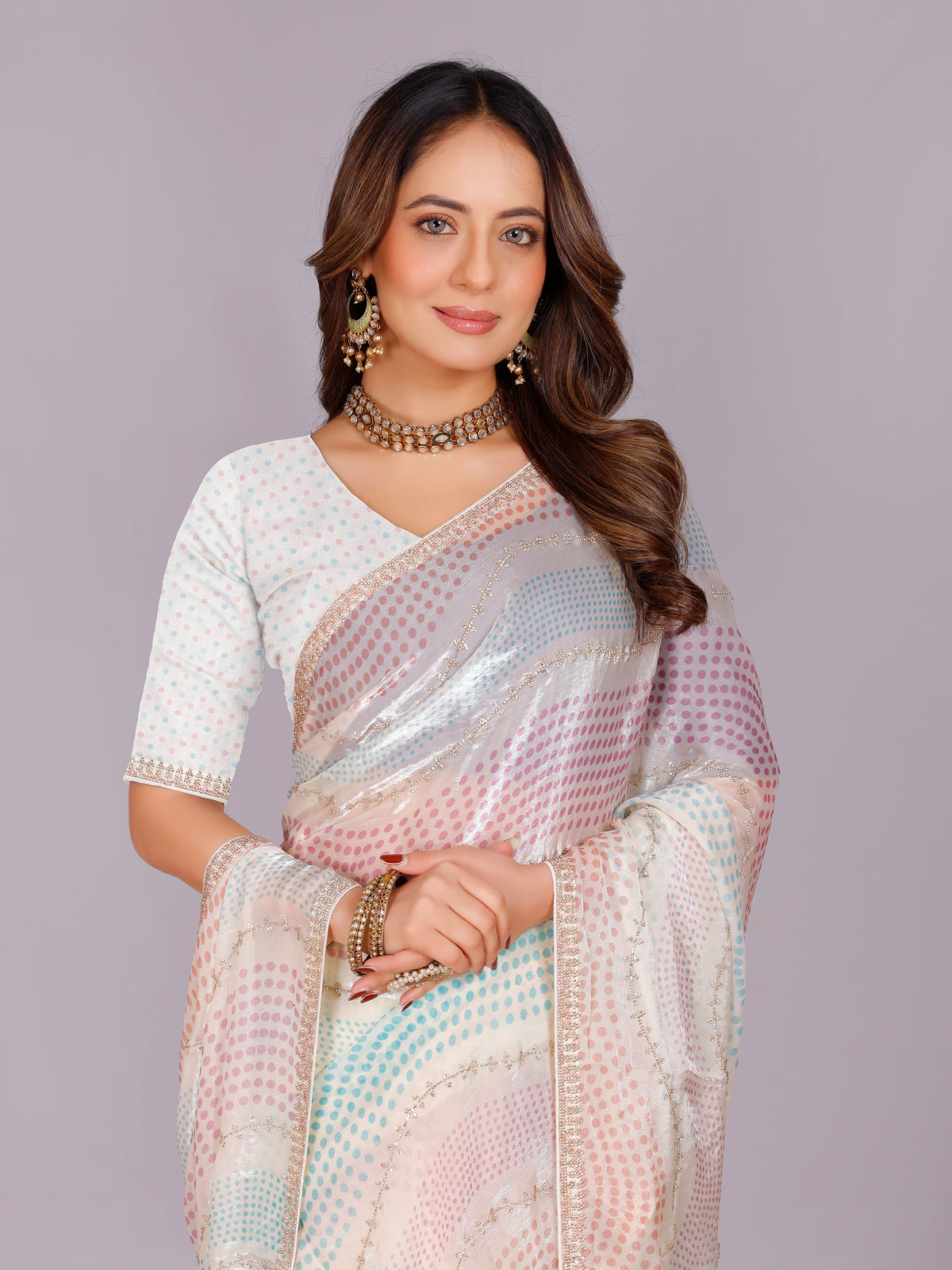 Janvika Organza Printed Saree