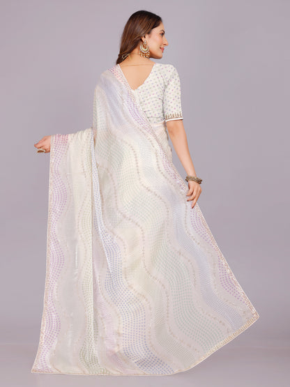 Janvika Organza Printed Saree