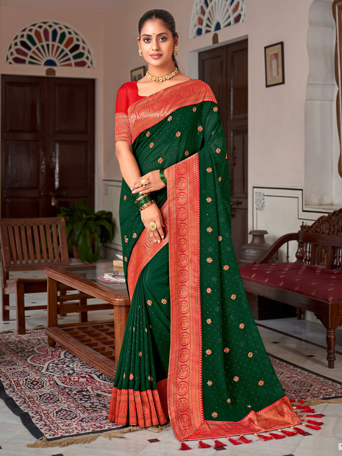 Ziya Silk Contrast Border Saree