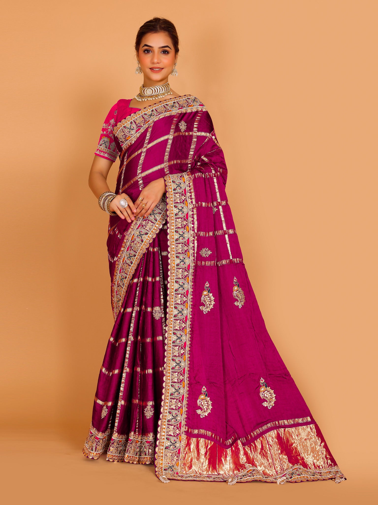 Gisha Silk Zari Work Saree - Roop Darshan