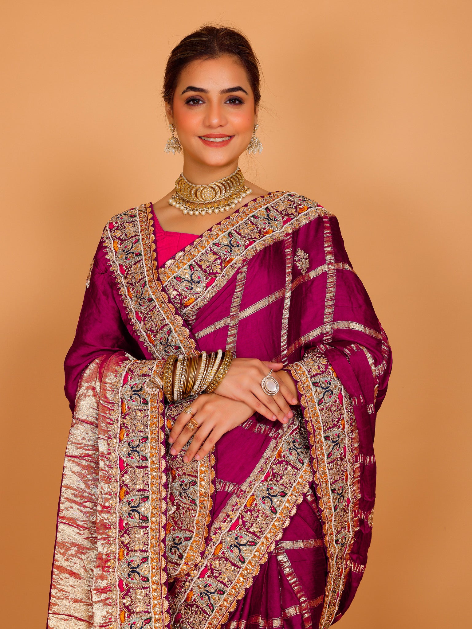 Gisha Silk Zari Work Saree - Roop Darshan