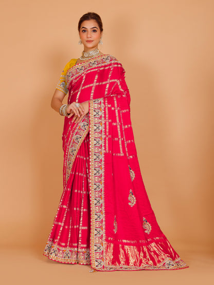 Gisha Silk Zari Work Saree - Roop Darshan