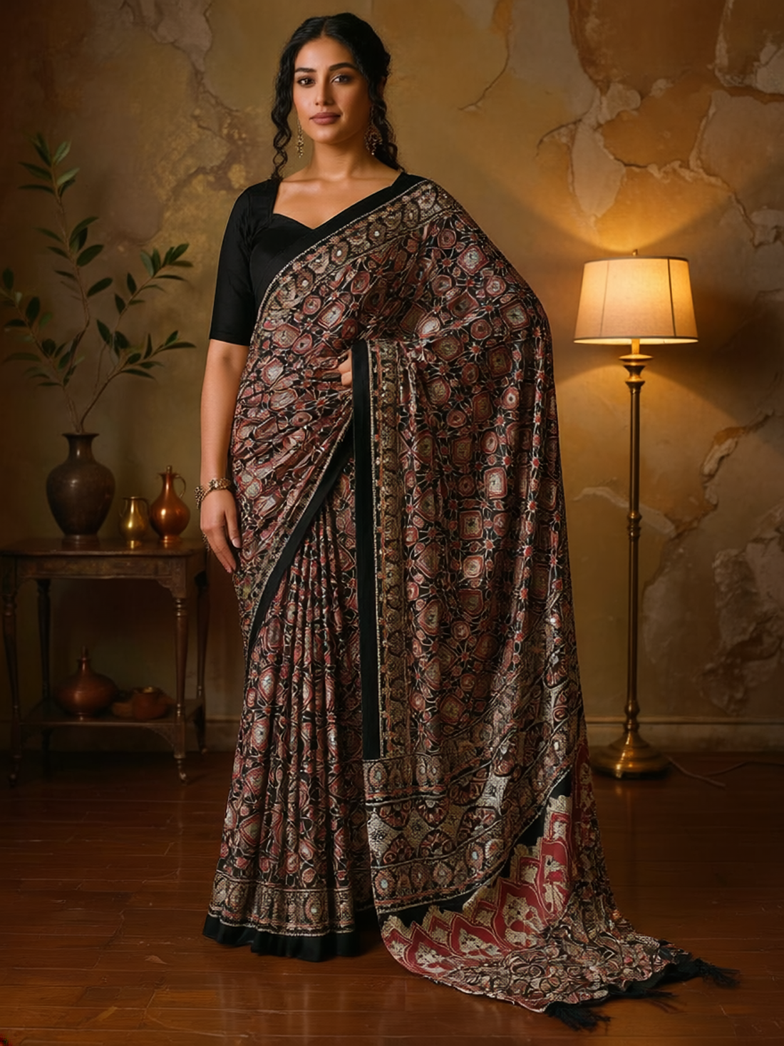 Kreena Silk Printed Saree - Roop Darshan