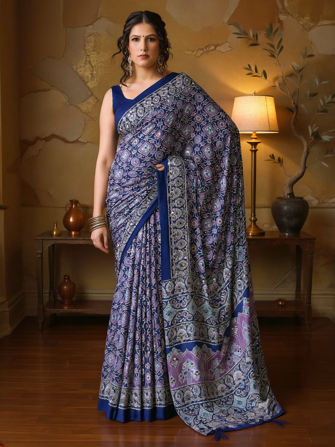 Kreena Silk Printed Saree - Roop Darshan