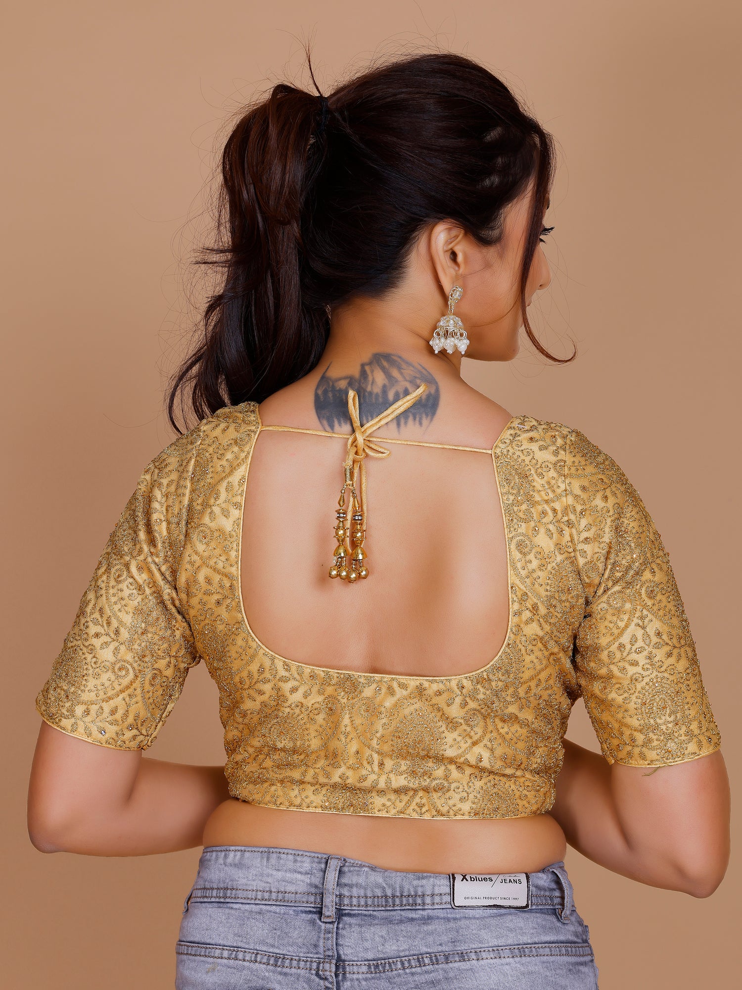Net Embroidered Stone Work Blouse