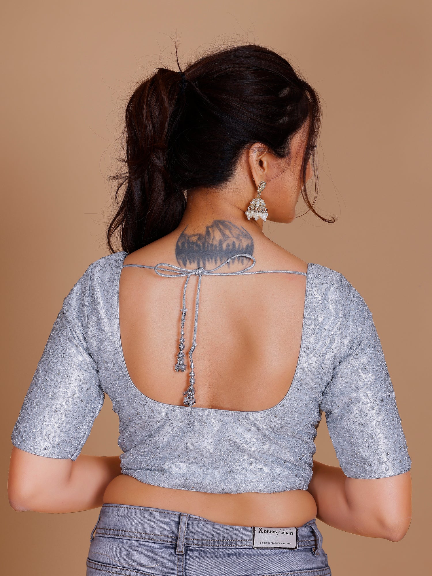 Net Embroidered Stone Work Blouse