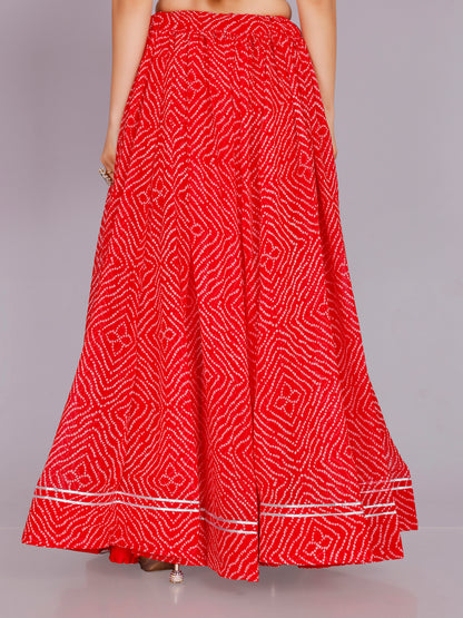 Bandhani Print Skirt