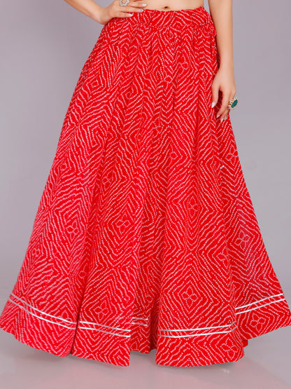 Bandhani Print Skirt