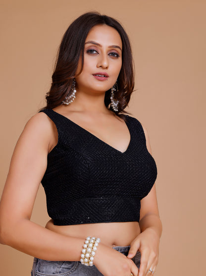 Georgette Sequence Work Blouse - Roop Darshan