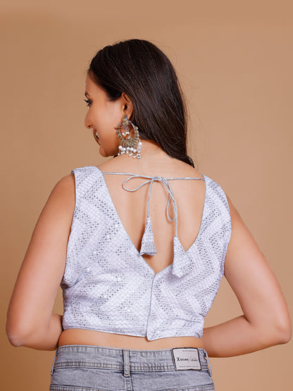 Georgette Sequence Work Blouse - Roop Darshan