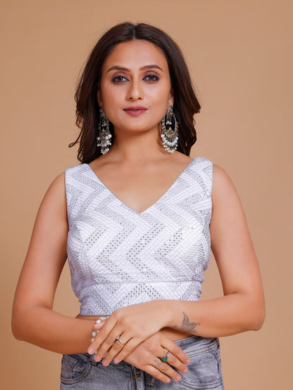 Georgette Sequence Work Blouse - Roop Darshan