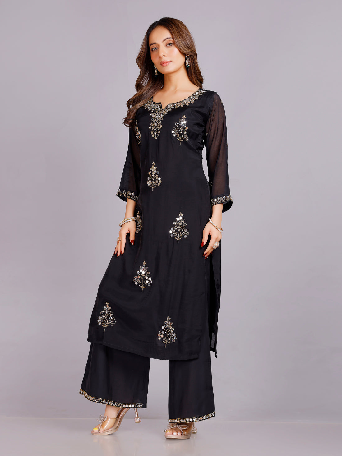 Heena Silk Kurti &amp; Palazzo
