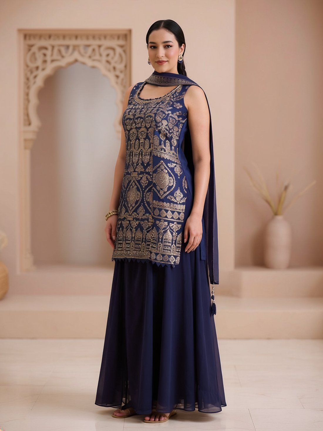 Umangi Silk Palazzo Suit