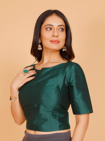 Ladies Dupion Silk Crop Top Blouse