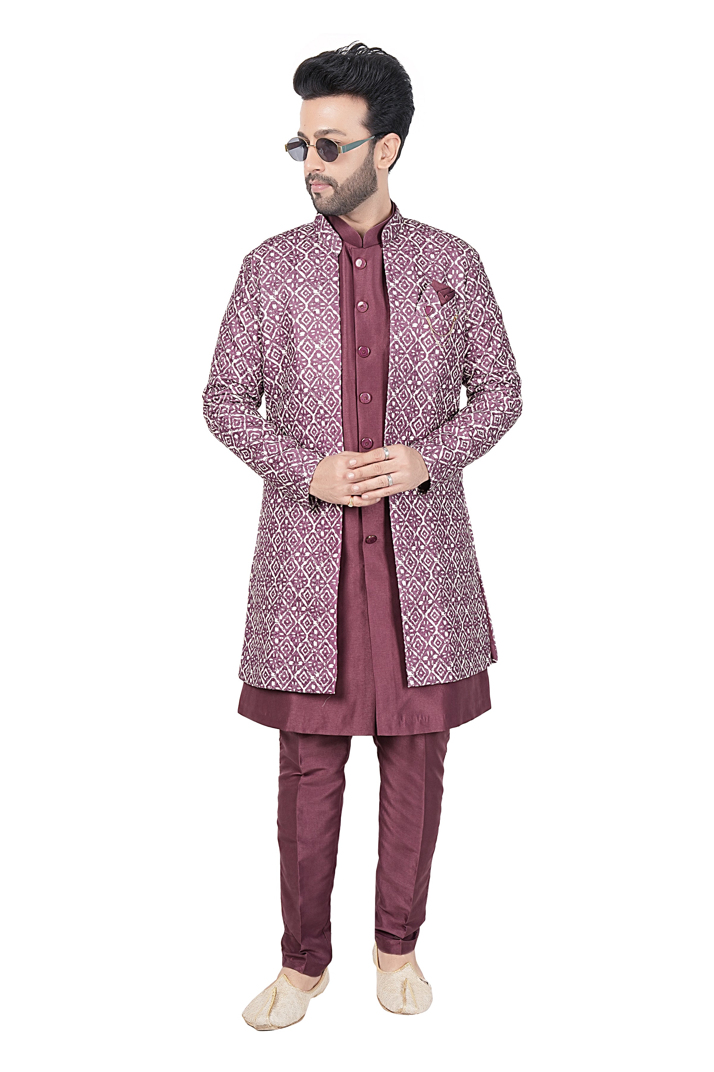 Mens Kurta Set With Jacket - Roop Darshan