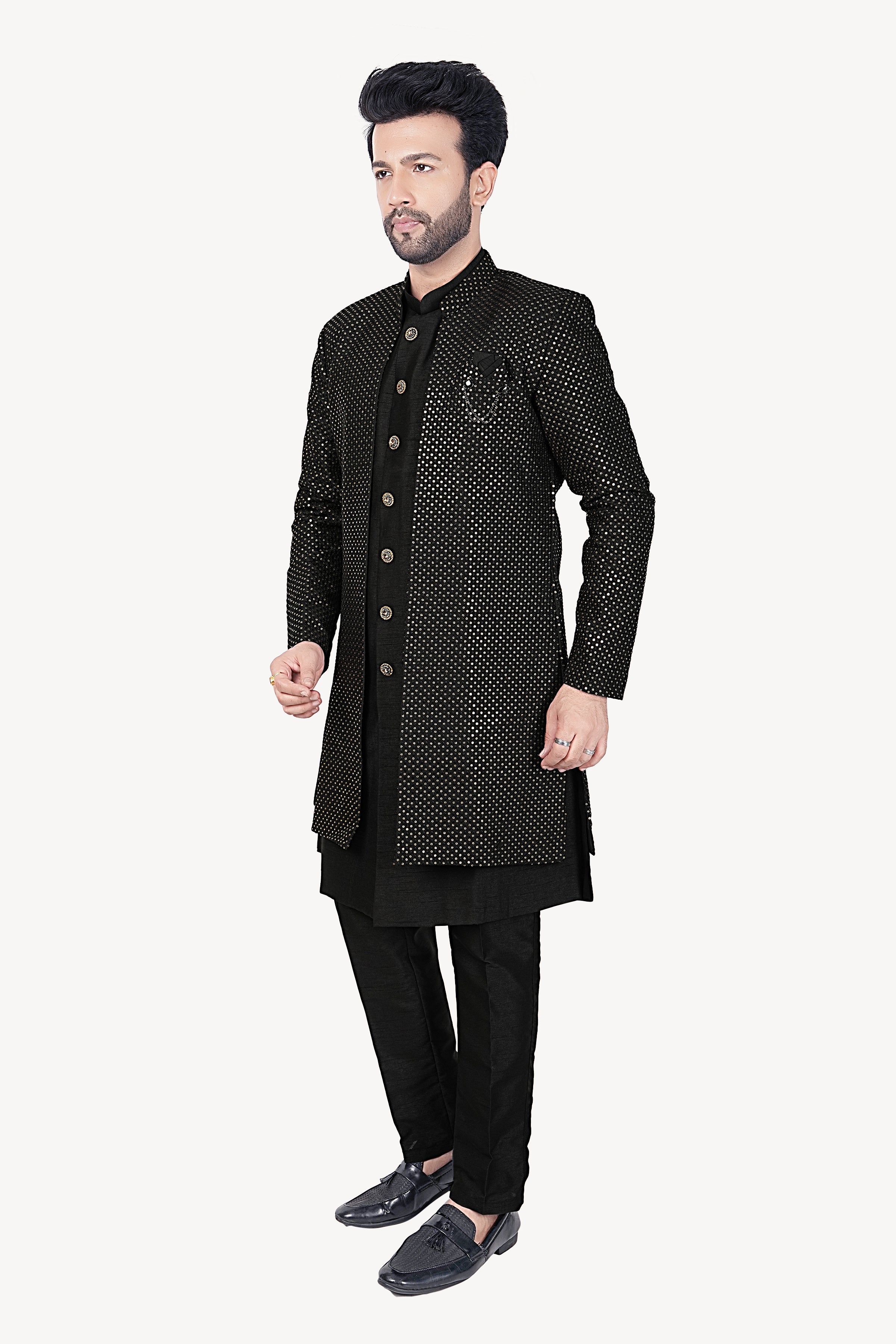 Mens Kurta Set With Jacket - Roop Darshan