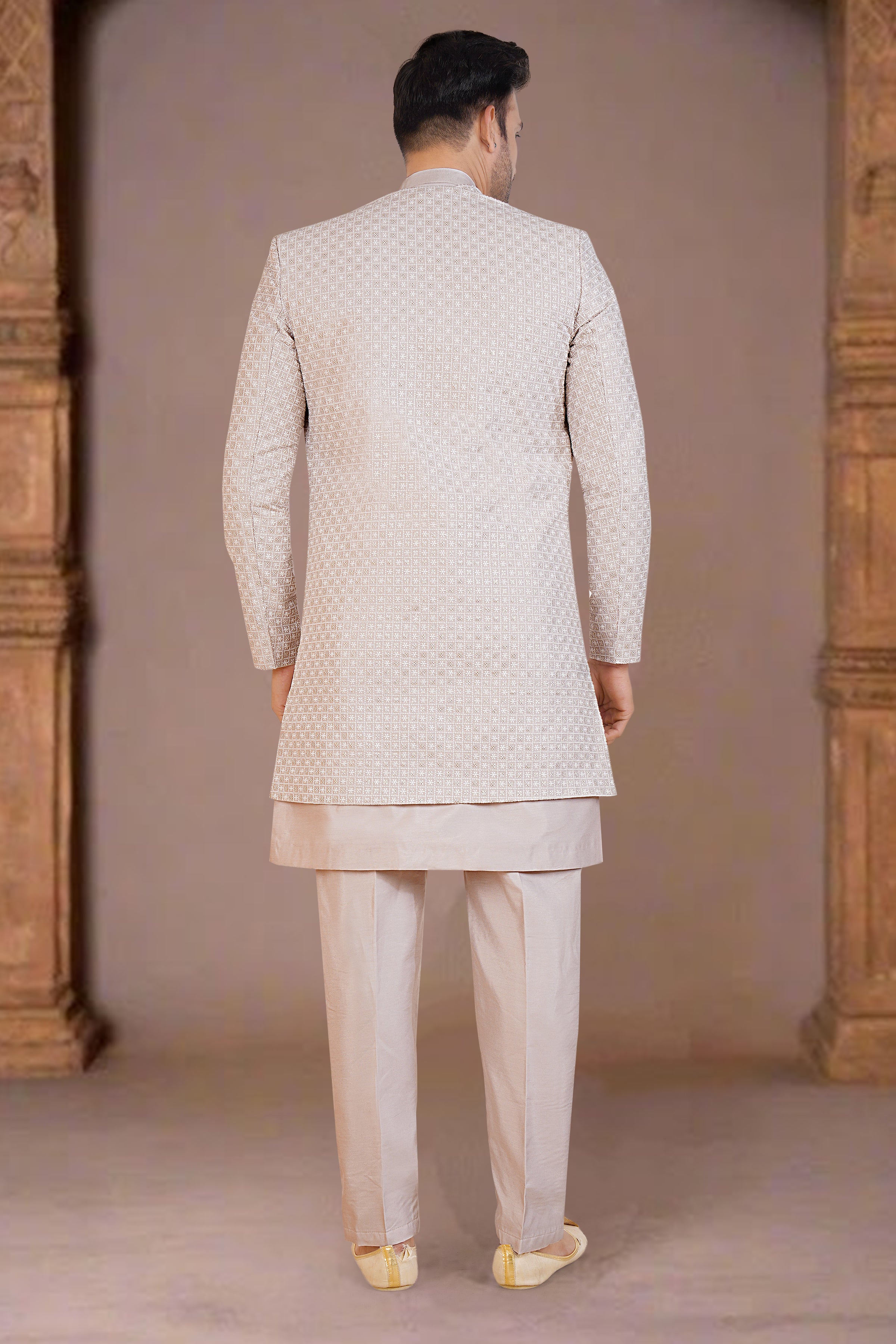 Mens Kurta Set With Jacket - Roop Darshan