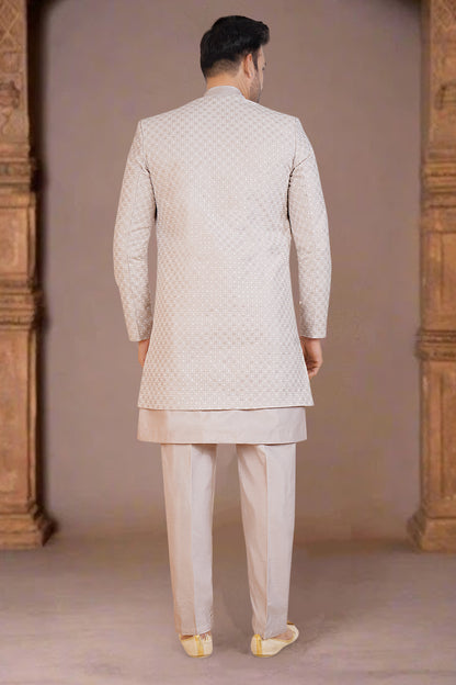 Mens Kurta Set With Jacket - Roop Darshan