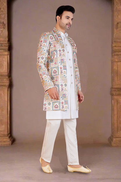 Mens Kurta Set With Jacket - Roop Darshan