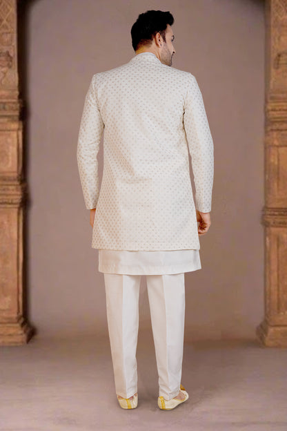 Mens Kurta Set With Jacket - Roop Darshan