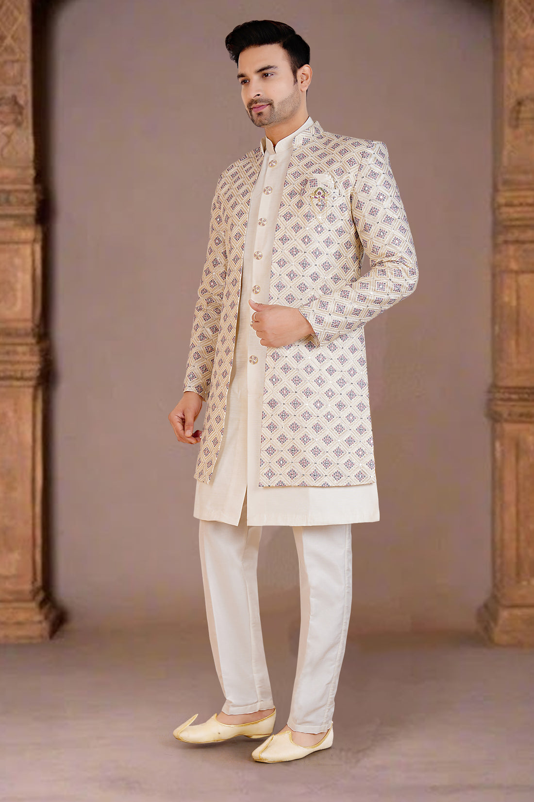 Mens Kurta Set With Jacket