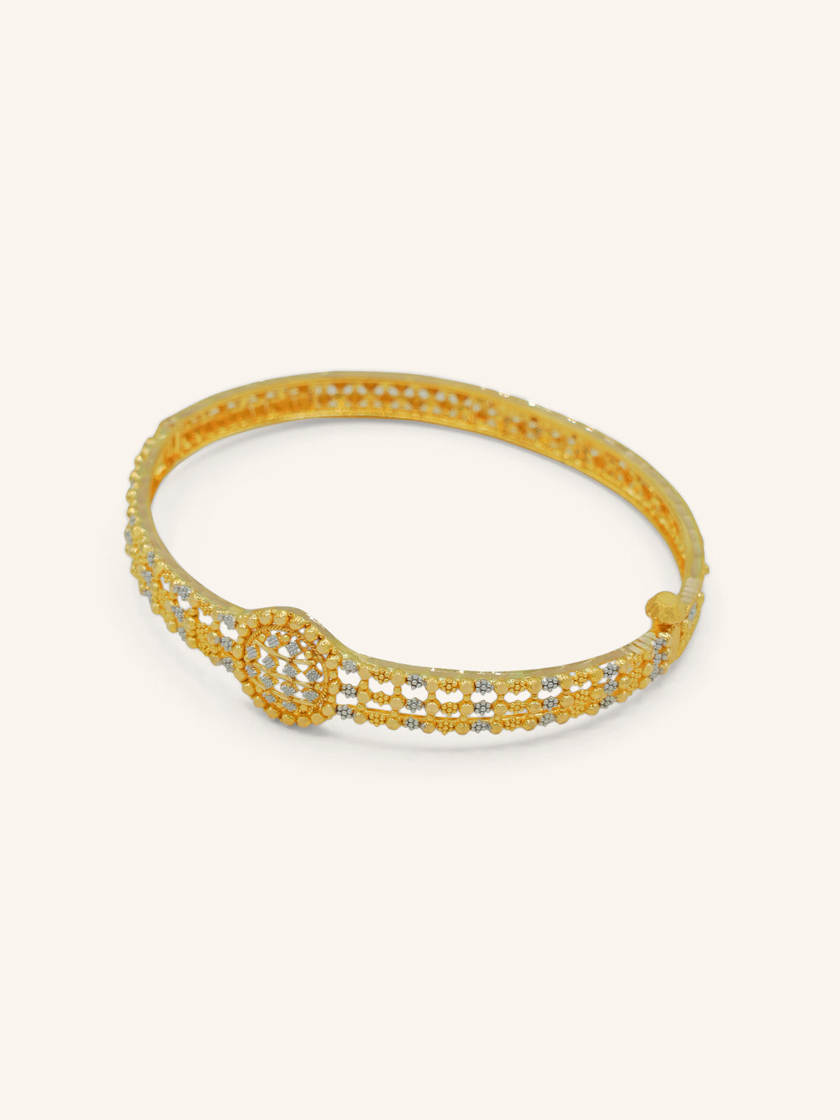 22ct Gold Screw Bangle Two Tone