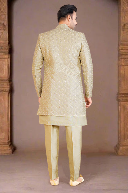 Mens Kurta Set With Jacket - Roop Darshan