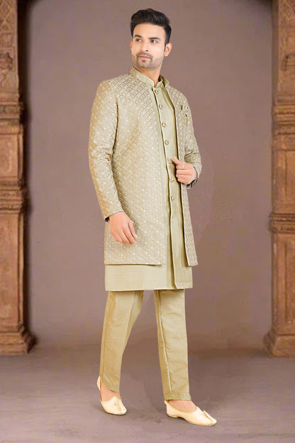 Mens Kurta Set With Jacket - Roop Darshan