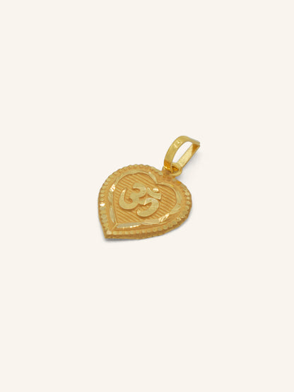 22ct Gold Heart OM Pendant 0.69 GMS