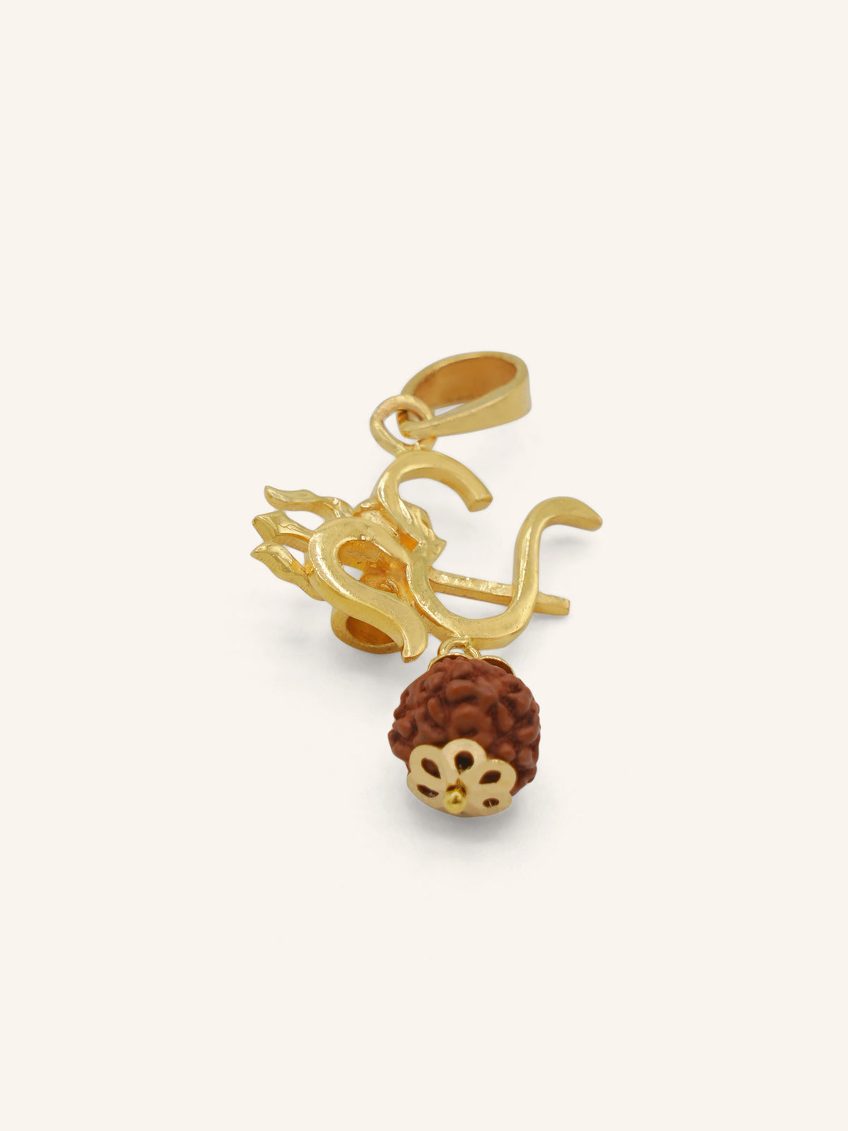 22ct Gold OM Trishul Rudraksha Pendant