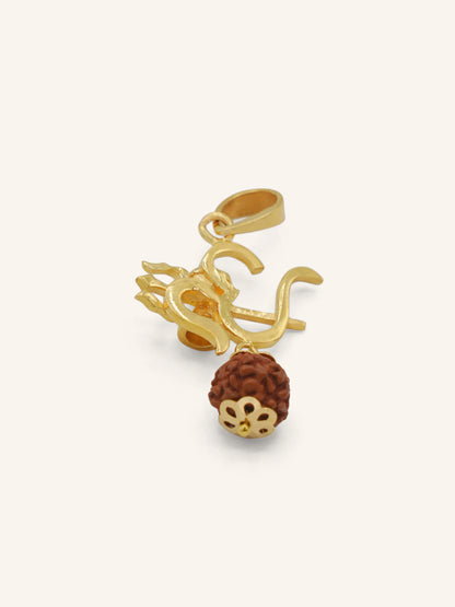 22ct Gold OM Trishul Rudraksha Pendant