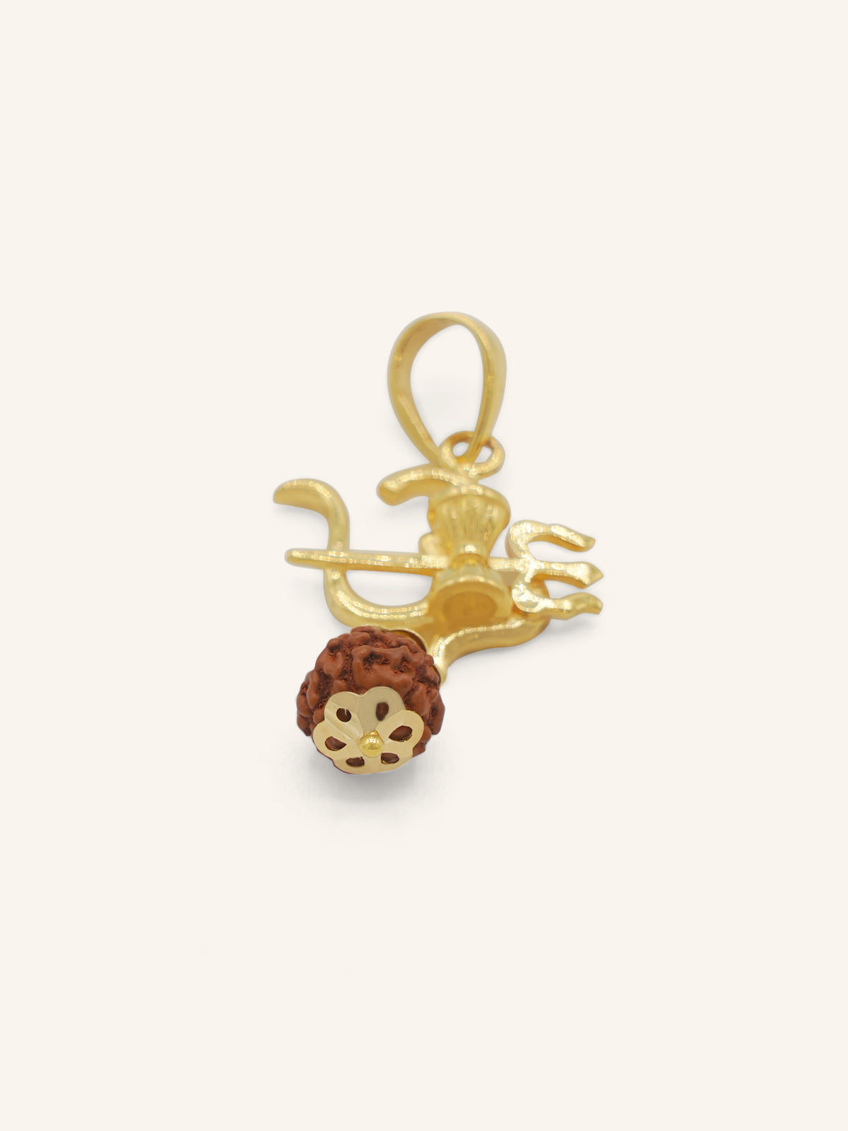 22ct Gold OM Trishul Rudraksha Pendant