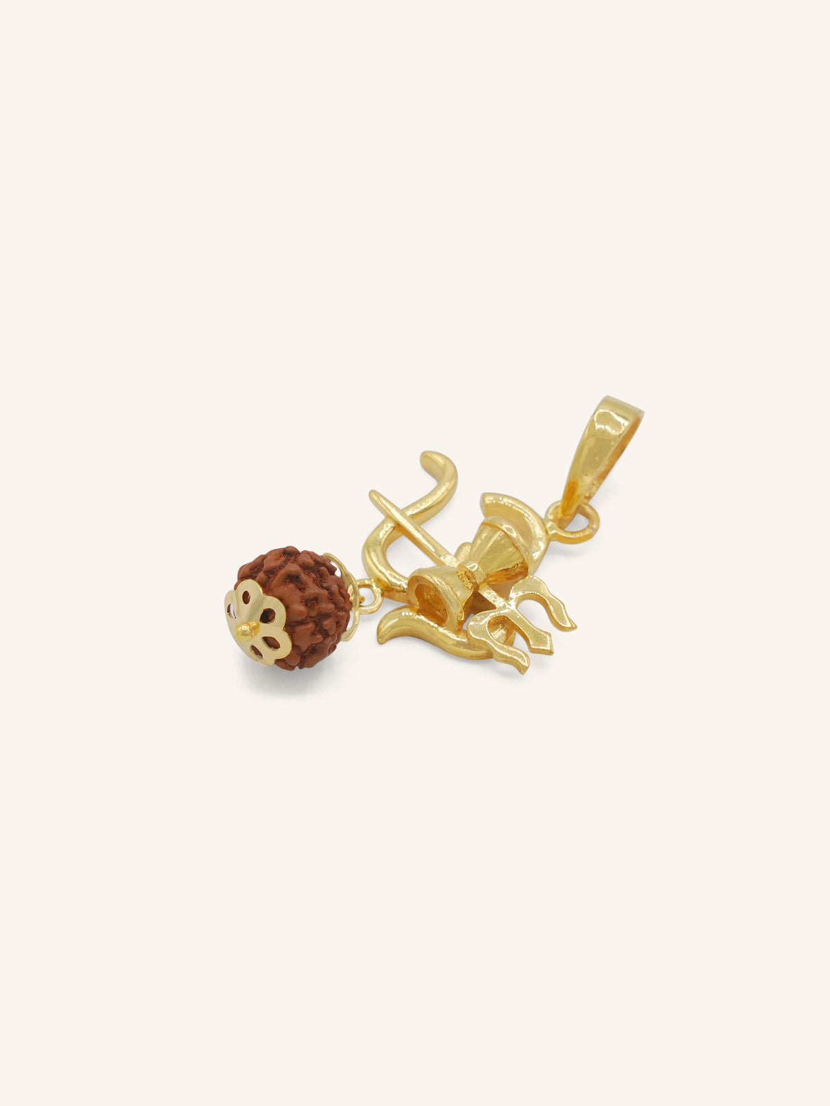 22ct Gold OM Trishul Rudraksha Pendant