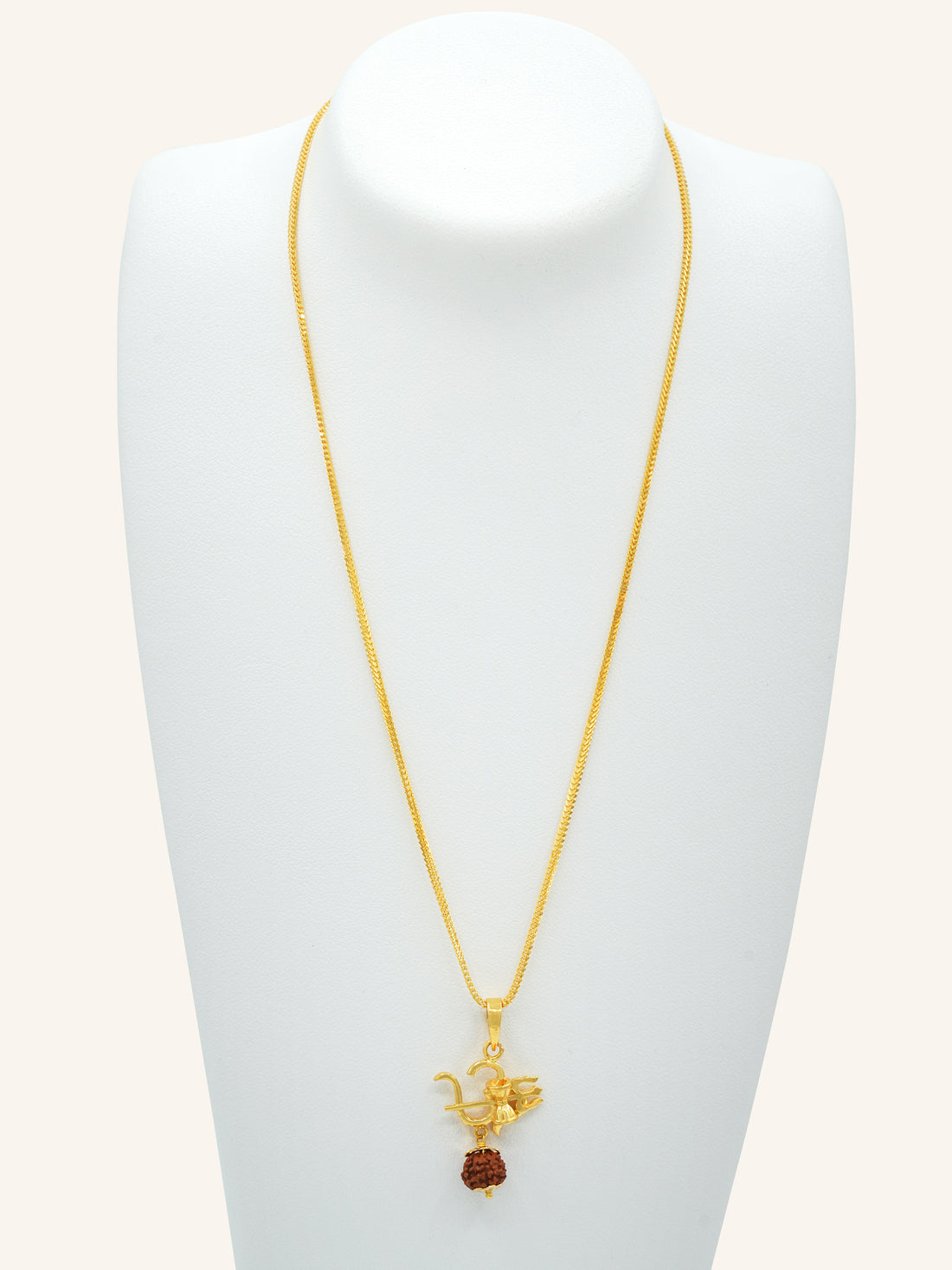 22ct Gold OM Trishul Rudraksha Pendant