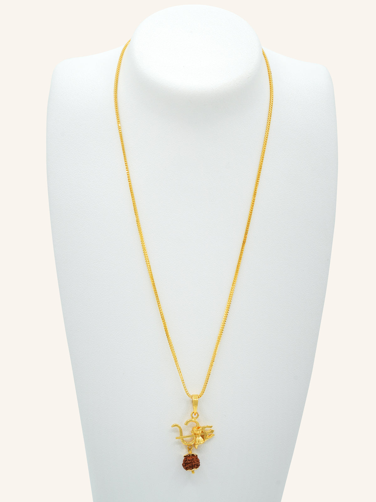 22ct Gold OM Trishul Rudraksha Pendant